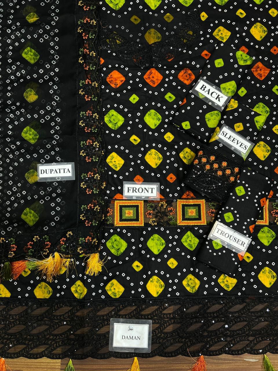 Zahra Zimal - Premium Lawn Embroidered & Chiffon  (Black and Floral) 3-piece unstitched suit